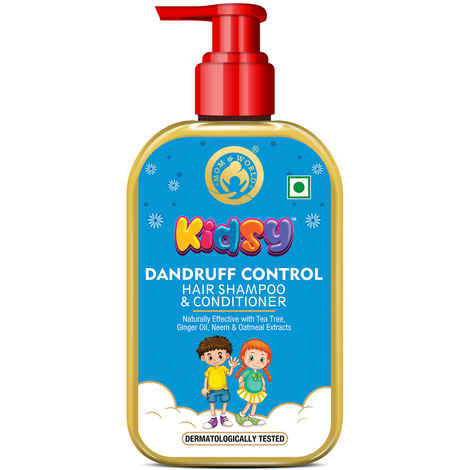 Buy Mom & World Kidsy Dandruff Control Hair Shampoo & Conditioner for Kids With Tea Tree & Ginger Oil, Neem & Oatmeal Extracts, Dermatologically Tested, No Sulphate, 240ml - Purplle
