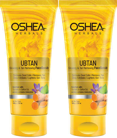 Buy Oshea Herbals UBTAN GLOWING & TAN REMOVING FACE SCRUB 100Grams pack of 2 - Purplle