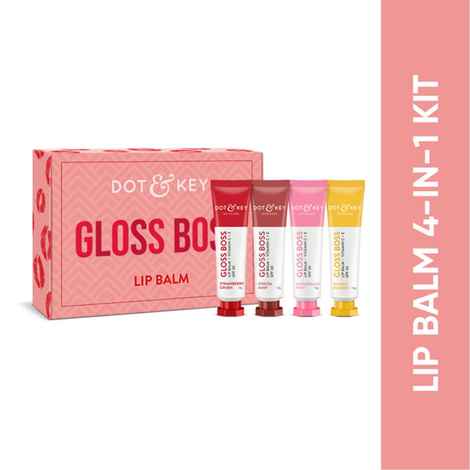 Buy Dot & Key Gloss Boss Lip Balm 4 pc Kit Spf 30 I Vitamin C + E - Purplle