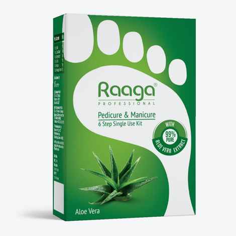 Buy Raaga Professional Pedicure & Manicure 6 Step Single Use Kit, Aloe Vera, 6 Sachets (63 g) - Purplle
