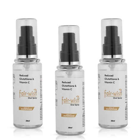 Buy Fair Wish Glutathione With Vitamin C Sublingual (Intra-Oral) Spray For Skin whitening and brightening. Pack of 3 - Purplle