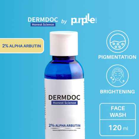 Buy DermDoc 2% Alpha Arbutin Face Wash (120 ml) | face wash brightening | face wash for pigmentation - Purplle