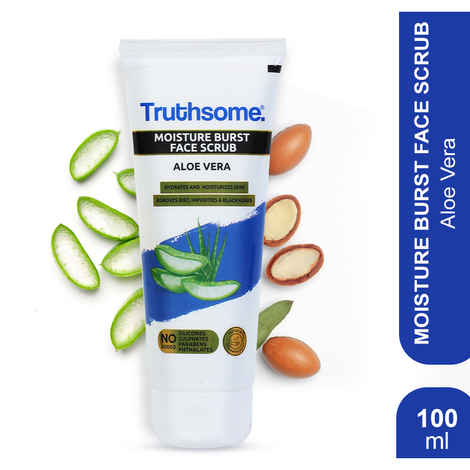 Buy Truthsome Moisture Burst Face Scrub with Aloe Vera & Argan Oil - For Dry Skin, No Silicones, Sulphates, Parabens, Phthalates - for Men/Women, Moisturizing Scrub (100 ml) - Purplle