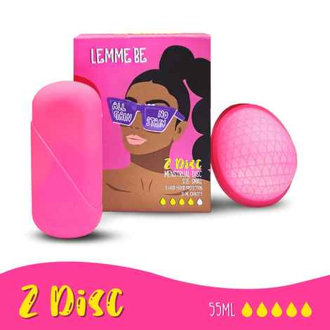Buy Lemme Be Reusable Menstrual Cup Disc For Women With A Soft Pouch 100% Medical Grade Silicone FDA Approved | Rash Free 12 hours Protection Holds Up To 30 ml Blood (Small, Pink) - Purplle