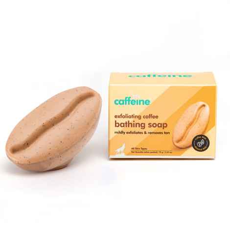 Buy mCaffeine Exfoliating Coffee Bathing Soap for Tan Removal | Moisturizes & Polishes Skin - Natural & 100% Vegan 75 gm - Purplle