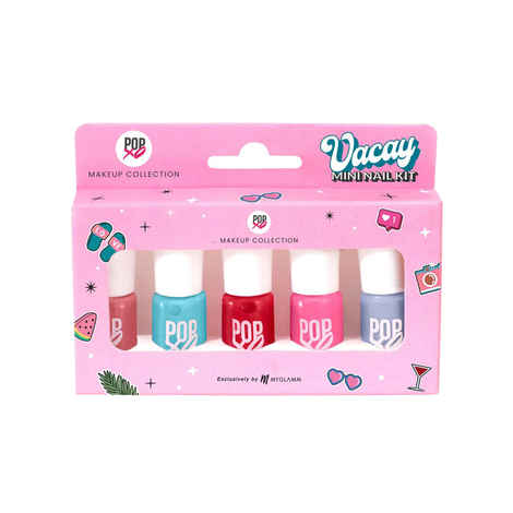 Buy MyGlamm POPXO MINI NAIL KIT - VACAY-Bloody Mary, Perfect Peach, Beach Please, Pink - nic, Sea Ya (15 ml) - Purplle