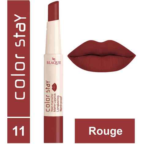 Buy bq BLAQUE Color Stay Long Lasting Matte Lipstick, Shade # 11 Rouge Brown - Purplle