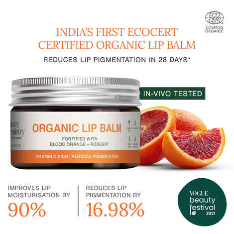 Juicy Chemistry Blood Orange & Rosehip Lip Balm for Pigmented & Dry Lips, 5  g