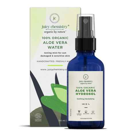 Buy Juicy Chemistry 100% Organic Aloe Vera Water Toning Mist For Sun Damaged & Sensitive Skin-110 ml/3.71oz - Purplle