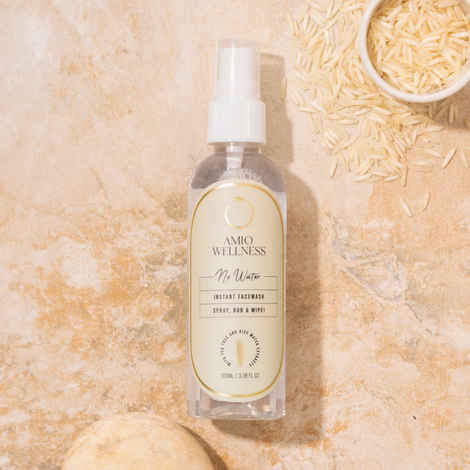 Buy Amio Wellness No Water Instant Face wash - SPRAY, RUB & WIPE - 100ml | Instant freshness & cleansing without water, removes dirt & impurities, travel friendly | Pure and Natural SLS and Paraben Free - Purplle