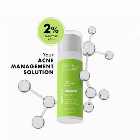 Buy Conscious Chemist Flashfix Acne Treatment Serum | 2% Salicylic Acid Serum | 30 ml | Face Serum for Acne, Blackheads & Opne Pores, Reduce Excess Oil & Bumpy Texture, BHA Based Exfoliant for Acne, Face Serum for Men & Women - Purplle