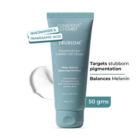 Buy Conscious Chemist Trubiom Pigmentation Corrector Moisturiser | Kojic Acid Face Cream | 50 gm | Azelaic Acid Cream, Face Cream for Men & Women, Niacinamide & Tranexamic Acid, Anti Pigmentation Cream, Reduce Dark Spots, All Skin Type - Purplle