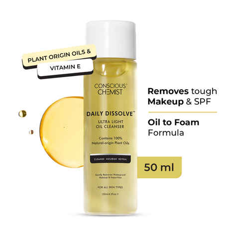 Buy Conscious Chemist Daily Dissolve Cleanser | 130 ml | Face Wash, Cleanser for Oily Skin, Makeup Remover, Cleanser for Men & Women with SPF & Impurities For Soft & Glowing for all Skin, Natural Oil - Purplle