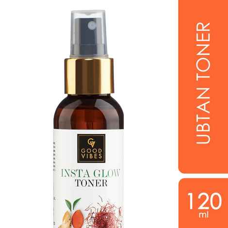 Buy Good Vibes Ubtan Insta Glow Toner | Refreshing, Hydrating | Vegan, No Alcohol, No Parabens, No Sulphates, No Mineral Oil, No Animal Testing (120 ml) - Purplle