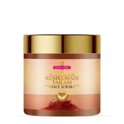 Buy Inveda Kumkumadi Tailam Face Scrub | Prevents 9 Skin Problems with Kesar, Turmeric, Licorice and Sandalwood for Removing Dead Skin Cells for Radiant & Spot Free Skin, 100 ml - Purplle