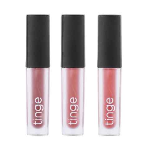 Buy Tinge Liquid Matte Lipstick, Louder Set of 3, Nude, Pink, Light Orange - Purplle