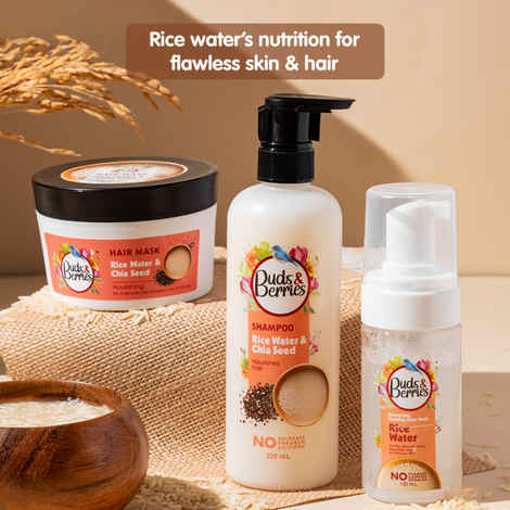 Buy Buds & Berries Rice Water Moisturizing and Nourishing Combo (Shampoo + Hair Mask + Face Wash) - Purplle