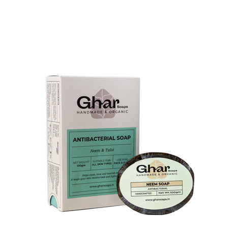 Buy GHAR SOAPS Antibacterial Neem Bathing Soap (Pack Of 1) - Purplle