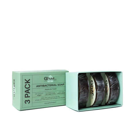 GHAR SOAPS Antibacterial Neem Bathing Soap (Pack Of 3)
