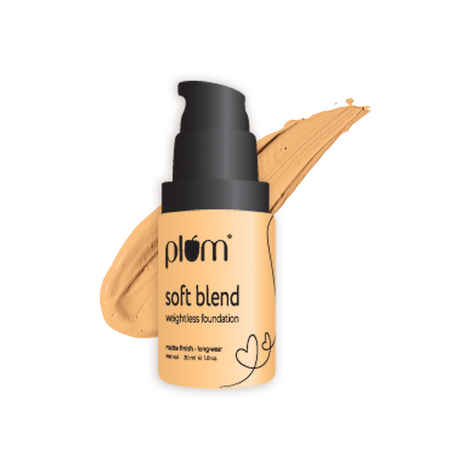 Buy Plum Soft Blend Weightless Foundation | With Hyaluronic Acid | Matte Finish | Super Hydrating | 100% Vegan & Cruelty-Free | Natural Beige - 110Y - Purplle