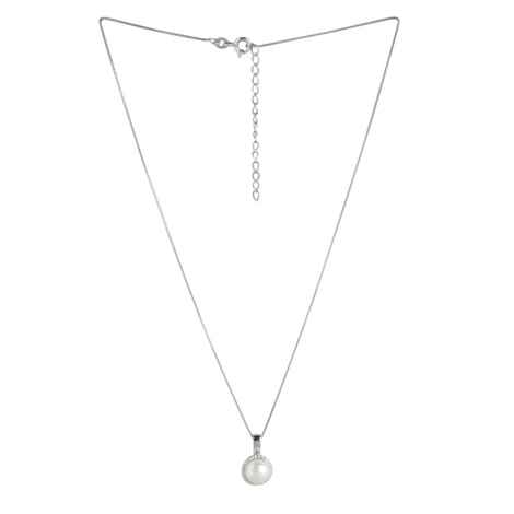 Buy Zavya Silver-Toned Sterling Silver Rhodium-Plated Necklace PEN-30017-C - Purplle