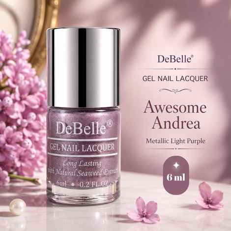 DeBelle Gel Nail Lacquer Awesome Andrea (Metallic Light Purple) - (6 ml)