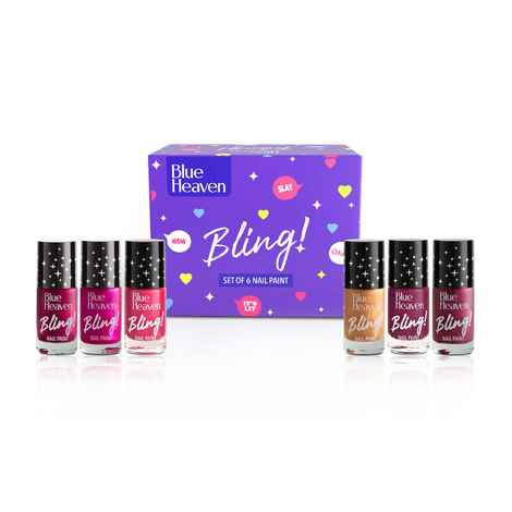 Buy Blue Heaven Bling Nail Paint Hot Glam Edition,( 48 ml) - Purplle