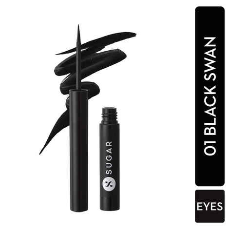 Buy SUGAR Cosmetics - Eye Warned You So! - Double Matte Eyeliner Gel - 01 Black Swan (Black Eye Liner) - Sweat Proof, 100% Waterproof Eye Liner With Matte Finish, Multicolor - Purplle