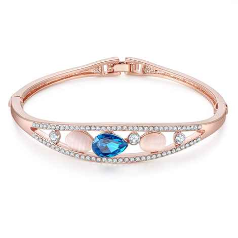 Buy Jewels Galaxy Blue 18K Rose Gold-Plated Handcrafted Bangle-Style Bracelet SMNJG-BNG-3120 - Purplle