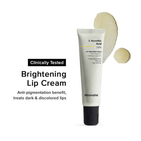 Buy Minimalist 8% L-Ascorbic Acid Lip Treatment Balm with Vitamin E, Radianskin & Gylcerine for pigmented & dark lips - Purplle