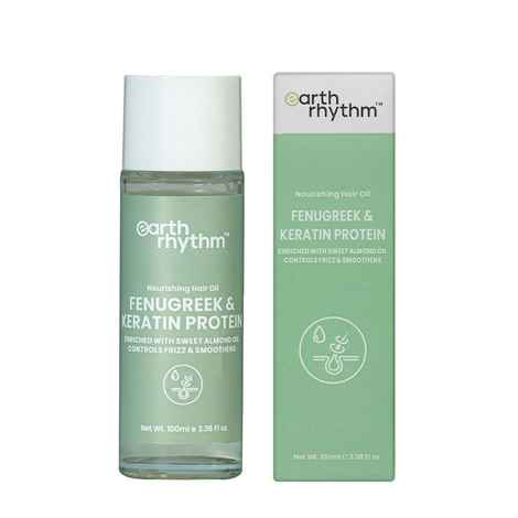 Buy Earth Rhythm Fenugreek & Keratin Protein Hair Oil enriched with Sweet Almond Oil |Boost Hair Growth, Tames Frizz, Strengthen Hair | for All Hair Types | Men & Women - 100 ML - Purplle