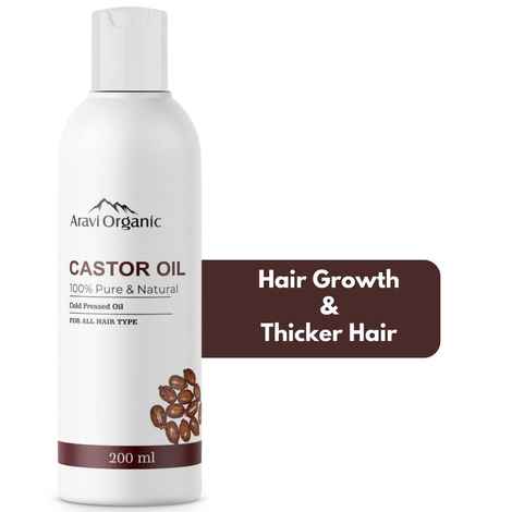 Buy Aravi Organic 100% Pure Cold Pressed Castor Oil | Promotes Healthy Hair Growth & Skin Hydration | Deep Nourishment for Hair & Skin – 200 ml - Purplle