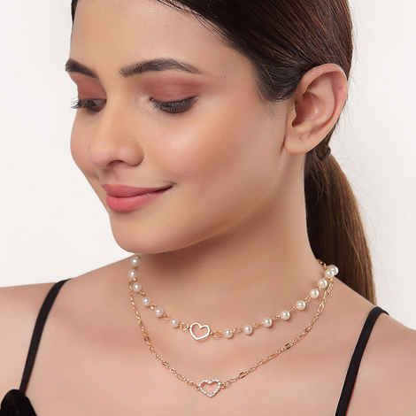 Buy Ferosh Rashiqa Pearl-Heart Layered Necklace - Purplle