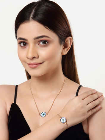 Buy Ferosh Blue Chromatic Evil Eye Jewel Set - Purplle
