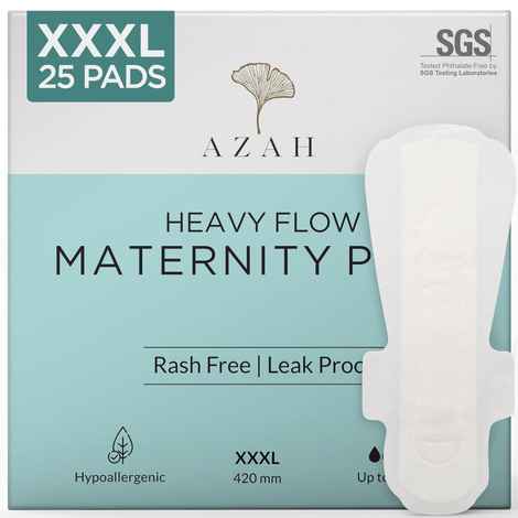 Buy Azah Ultra-Absorbent Organic Cotton XXXL Maternity Pads - Purplle