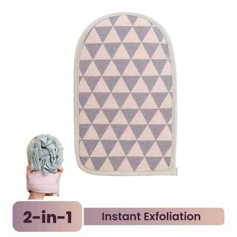 Azah Exfoliating Gloves for Body Scrubbing | Skin Exfoliating Gloves with 2 in 1 use: Loofah and Exfoliating Mitten for Smooth & Clean Skin - Green
