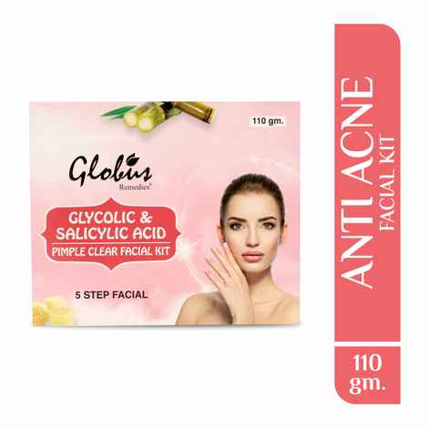 Buy Globus Remedies Pimple Clear Facial Kit with Glycolic acid & Salicylic Acid For Anti- Acne 110 gm - Purplle