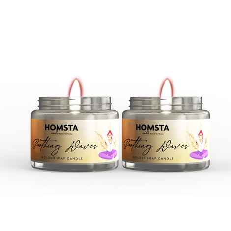 Buy Homsta Scented Jar Candle – Soothing Waves | Transparent Jar | Natural Soy Candles | Premium Fragrance for Gifting, Aromatherapy & Home Decor (Pack of 2) - Purplle