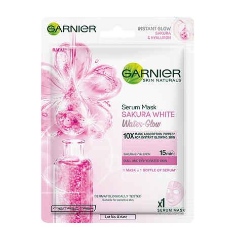 Buy Garnier Sakura White Water Glow Serum Sheet Mask, Face Sheet Mask 28g - Purplle