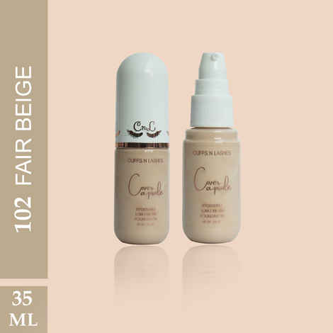 Buy Cuffs N Lashes Cover Capsule Hydrating Foundation, Fair Beige 102 - 35 ml - Purplle