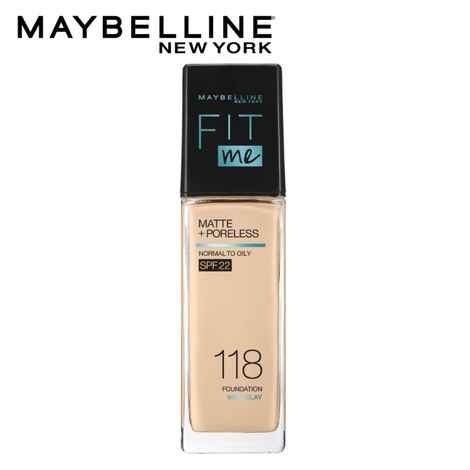 Buy Maybelline New York Fit Me Matte + Poreless Liquid Foundation, 118 Light Beige | Matte Foundation | Oil Control Foundation | Foundation With SPF, 30 ml - Purplle