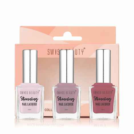 Buy Swiss Beauty Bare Set of 3 Nail Laquer 3 pcs - Purplle