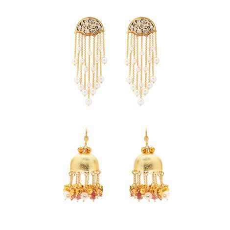 Buy Ahaanya Set Of Two Earrings TIOERAHAAG 42 - Purplle