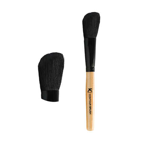 Buy KINDED Contour Brush Professional Series for Face and Neck Makeup Beauty with Smooth Soft Synthetic Hair Bristles Anti Rust Aluminium Ferrule Natural Wooden Handle Grip - Purplle