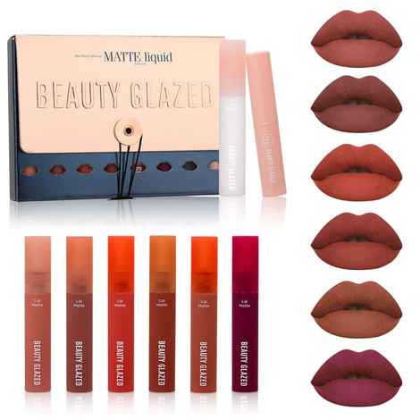 Buy BEAUTY GLAZED Matte Long Lasting Lipgloss Set of 8 - Purplle