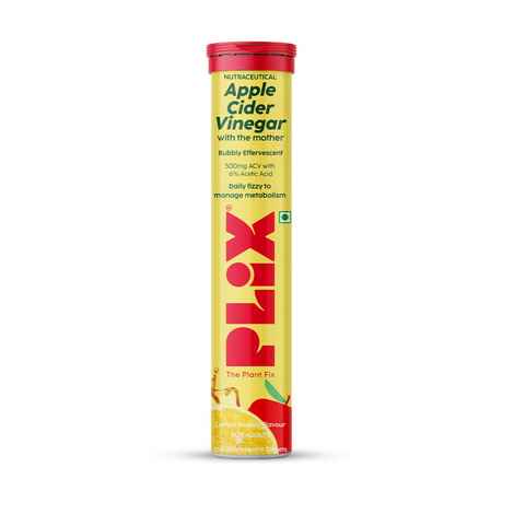 PLIX Apple Cider Vinegar Effervescent for Weight Loss (Lemon Masala) - 15 Tablets, Pack Of 1 (ACV)
