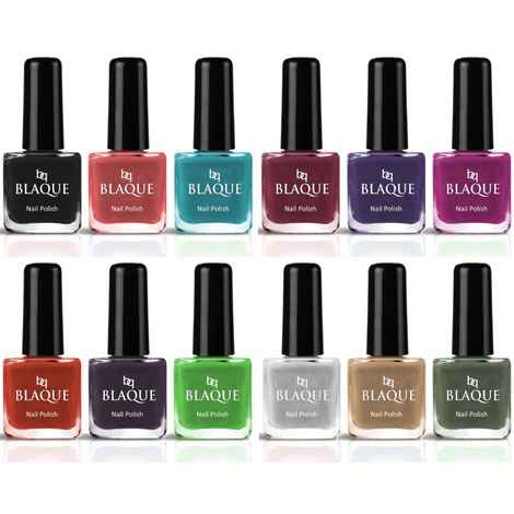 Buy bq BLAQUE Awesome Nail Paint Colours, High Pigment Nail Polish Set of 12 Pcs (#206) - Purplle
