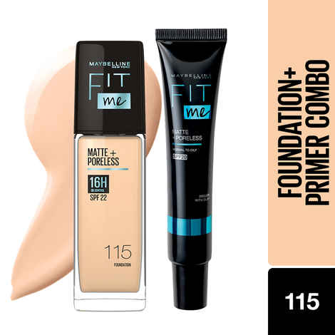 Buy Maybelline New York Fit Me Regime Kit- Fit Me Matte & Poreless Primer+ Fit Me Foundation Shade 115 60 ml - Purplle