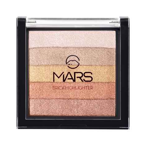 Buy MARS 5 Shades in 1 Brick Highlighter Palette | Blush Topper for Face Makeup | Compact size (7.5 gm) (Shade-04) - Purplle