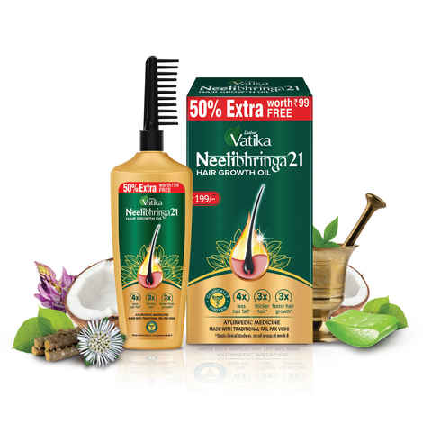 Buy Dabur Vatika Neelibhringa 21 Hair Growth Oil - (100 ml + 50 ml Extra Free)| New Hair Growth in 2 months, Clinically Proven - Purplle